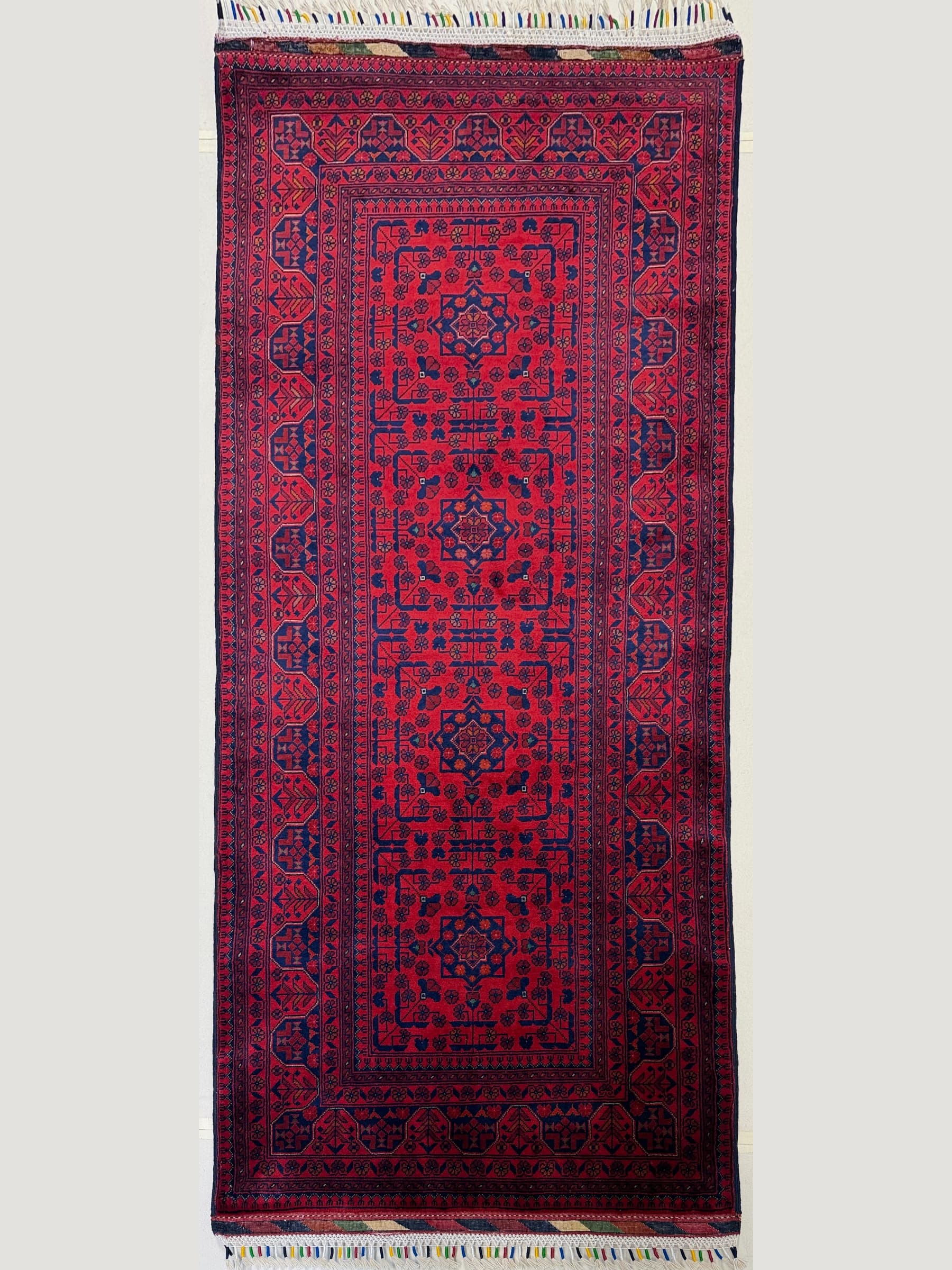 Red Khamyab Hand-Knotted Wool Rug