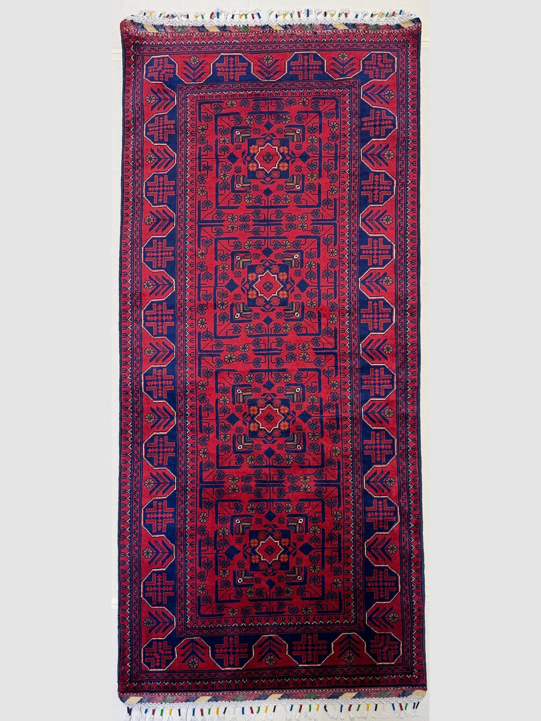 Red Khamyab Hand-Knotted Wool Rug